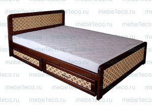 Кровать Классика ткань из массива дерева