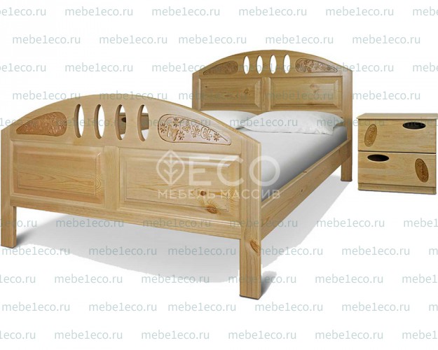 Кровать Галатея из массива дерева