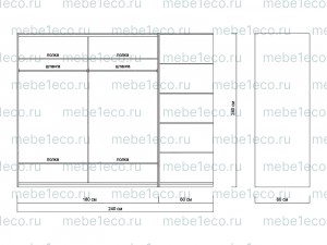 Шкаф Окаэри 43 из массива Ш-180+60см,В-240см,Г-60см