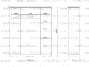 Шкаф Милано - 004 из массива Ш-200см, В-230см,Г-60см