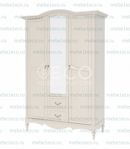 Шкаф Амелия 3х створчатый с ящиками и зеркалом Ш-156см,В-230см,Г-63см