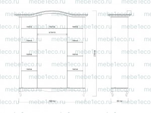 Шкаф Амелия 4х створчатый с зеркалом Ш-180см,В-230см,Г-63см