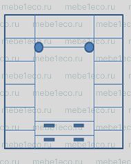 Шкаф Амелия 4х створчатый с ящиками Ш-180см,В-230см,Г-63см