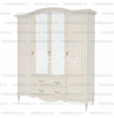 Шкаф Амелия 4х створчатый с ящиками и зеркалом Ш-180см,В-230см,Г-63см