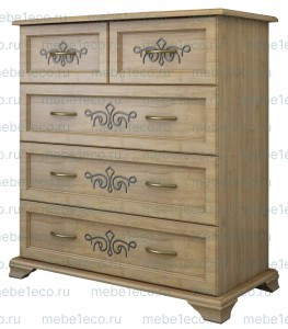 Комод Муза 5 ящиков из массива Ш-90см,В-100см,Г-45см