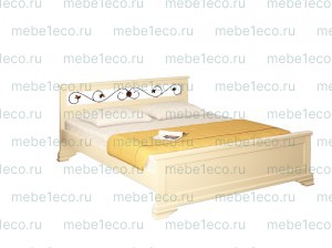 Кровать Лира с ковкой из массива дерева