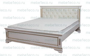 Кровать Лира с кожей из массива дерева