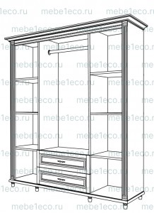 Шкаф Мальта №4 из массива Ш-200см,В-230см,Г-60см