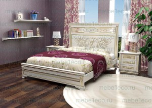 Кровать Симфония модель №3 из массива дерева