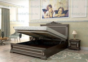 Кровать Италия модель №2 с подъемным механизмом из массива дерева
