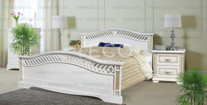 Кровать Юджин из массива дерева