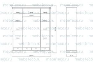 Шкаф Паола - 101 из массива Ш-200см,В-220см,Г-60см