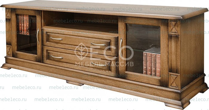 ТВ тумба из массива Верди - 319. 180ширина (со стеклами) Ш-180см,В-60см,Г-45см