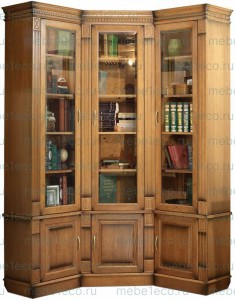 Книжный шкаф из массива угловой Верди - 290 Ш-1425+1425см,В-230см,Г-40см