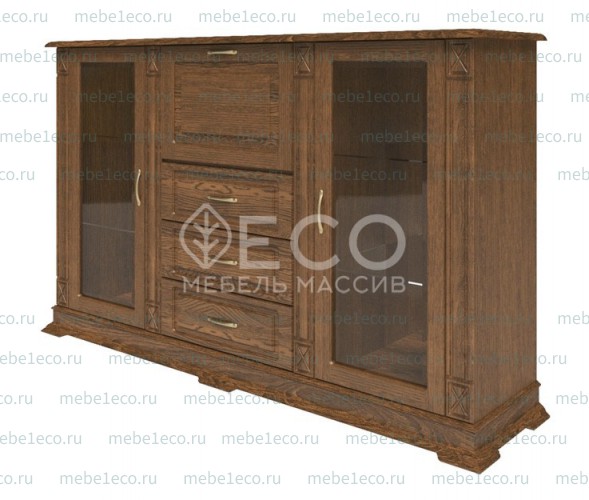 Шкаф Сервант из массива Верди 315.2 Ш-150см, В-120см,Г-45см