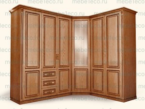 Шкаф Верджиния 600 - 1 угловой из массива Ш-120+90/90+160см,В-230см,Г-60см