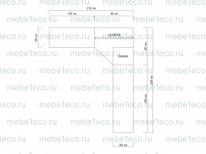 Шкаф Верджиния 600 - 2 угловой из массива Ш-120+90/90+160см,В-230см,Г-60см