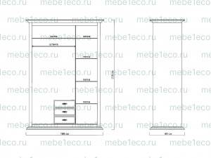 Шкаф Верджиния 3-х створчатый модель№2 из массива Ш-160см,В-230см,Г-60см