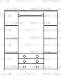 Шкаф Ровелла с каретной стяжкой 4х створчатый из массива Ш-220см,В-230см,Г-60см