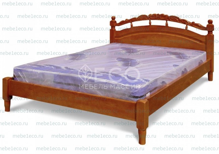Кровать Джулия с резьбой из массива дерева