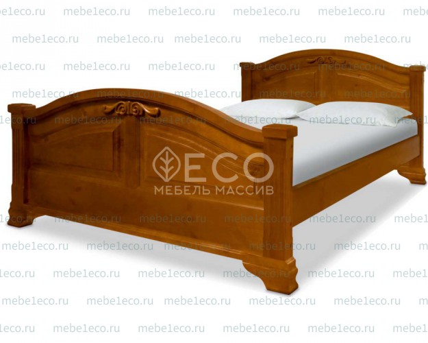 Кровать Гефест с резьбой из массива дерева