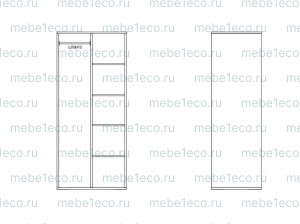 Шкаф Римини 2х створчатый МДФ+Бук Ш-100см,В-230см,Г-63см