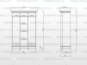 Шкаф Римини 3х створчатый Бук Ш-150см,В-230см,Г-65см