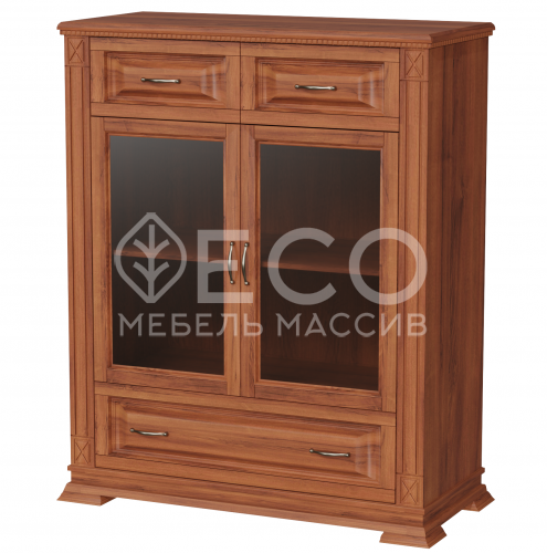 Комод Верди - 230 (со стеклом) из массива Ш-100см,В-120см,Г-45см