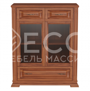 Комод Верди - 230 (со стеклом) из массива Ш-100см,В-120см,Г-45см