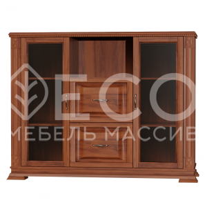 Комод Верди - 240 (стекло) из массива Ш-130см,В-100см,Г-45см
