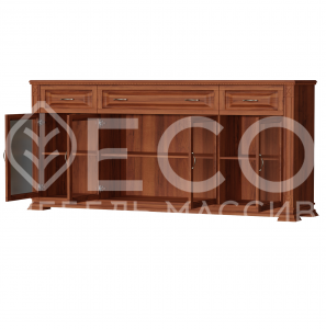Комод Верди - 258 (стекло) из массива Ш-200см,В-90см,Г-45см