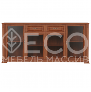 Комод Верди - 215 (стекло) из массива Ш-200см,В-90см,Г-45см