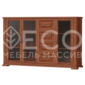 Комод Верди - 211 (стекло) из массива Ш-160см,В-100см,Г-45см