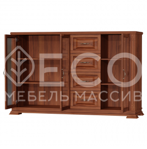 Комод Верди - 211 (стекло) из массива Ш-160см,В-100см,Г-45см