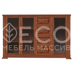 Комод Верди - 211 (стекло) из массива Ш-160см,В-100см,Г-45см