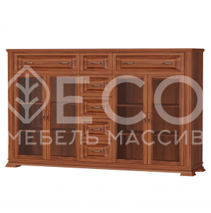 Комод Верди - 262 (стекло) из массива Ш-200см,В-120см,Г-45см