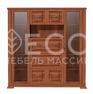 Комод Верди - 265 (стекло) из массива Ш-150см,В-150см,Г-45см