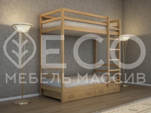 Кровать 2-х ярусная Икея модель №2 из массива дерева